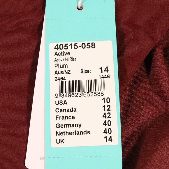 NWT Seafolly X Revolve Active High Rise Bottom in Plum - Picture 15 of 16